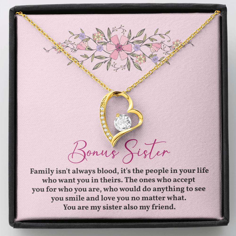 Bonus Sister Heart Necklace – Gift for Chosen Sister