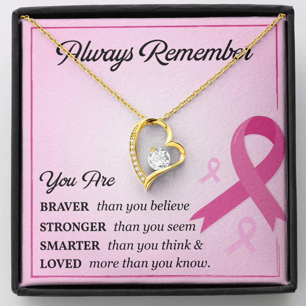Breast Cancer Support Necklace with Card Gift Box