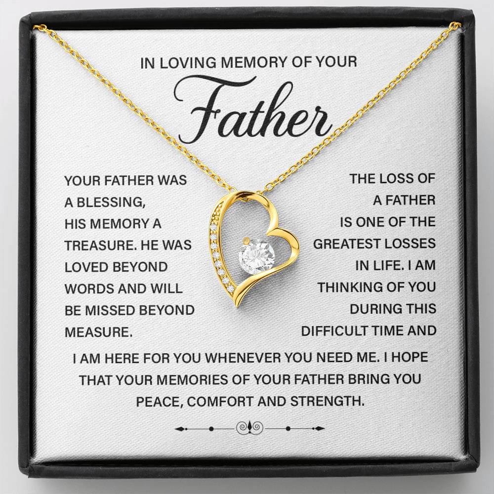 Loss of Father Memorial Necklace with Gift Box