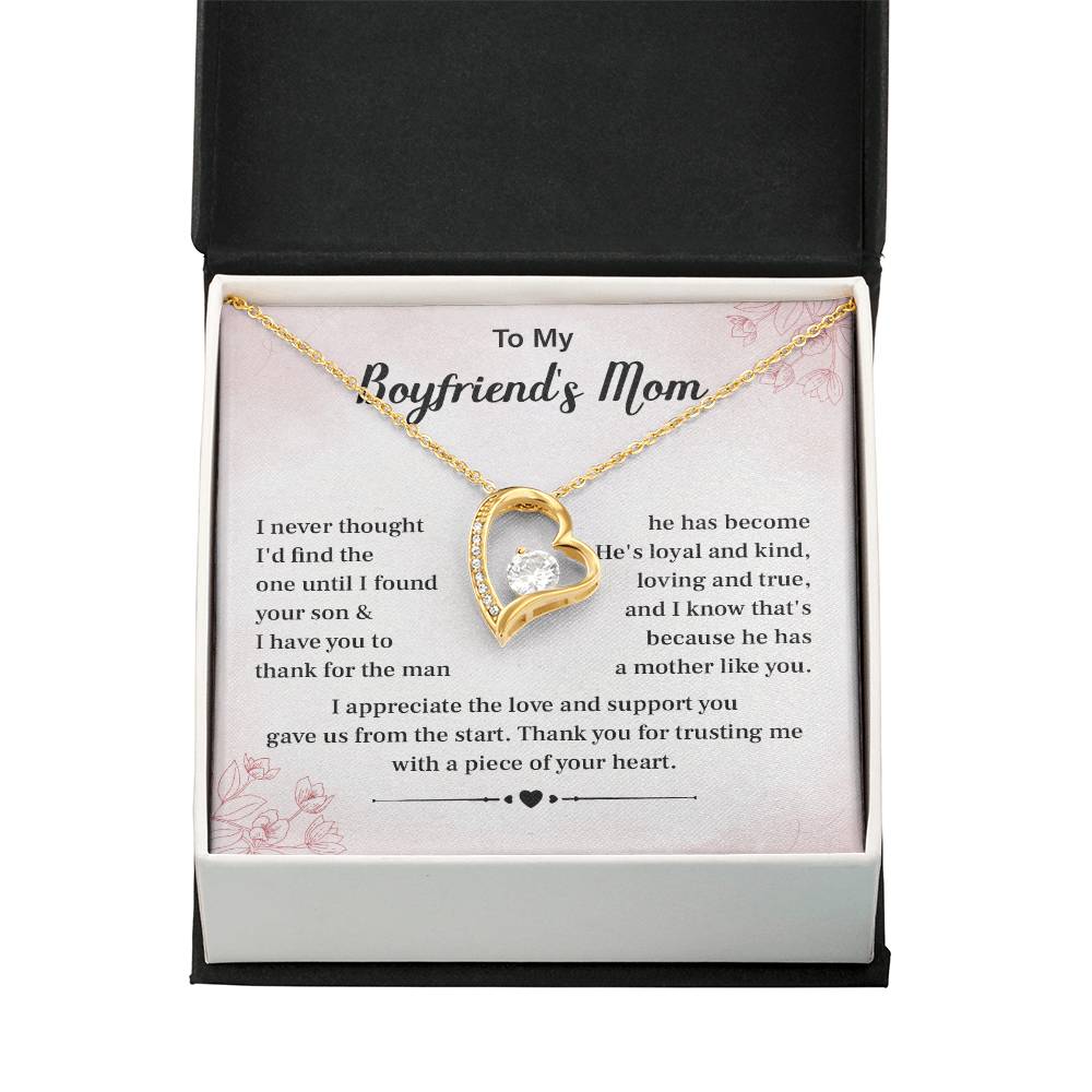 Boyfriend’s Mom Gift Necklace with Heartfelt Card