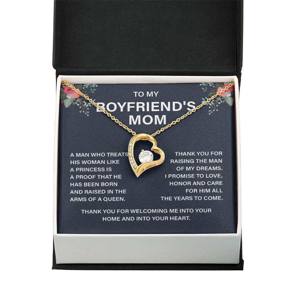 Boyfriend’s Mom Gift Necklace with Message Card