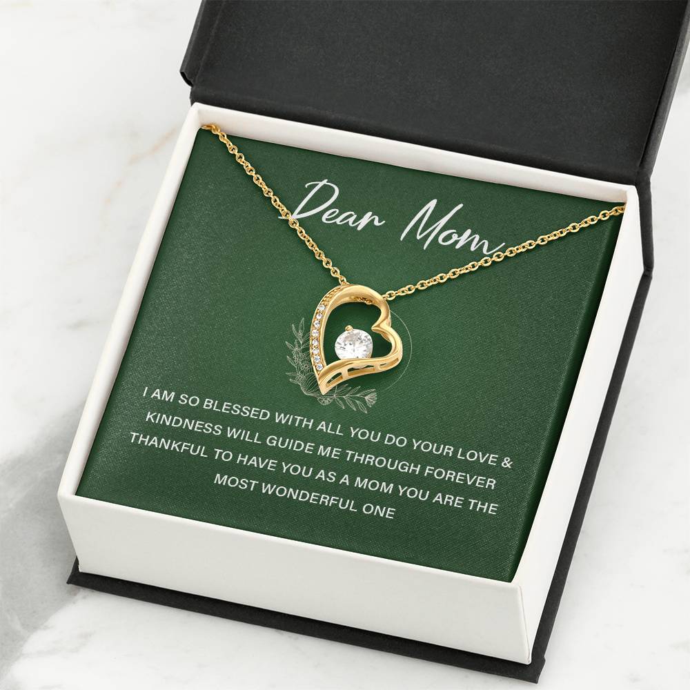 Heart Necklace Gift For Mom From Daughter With Lovely Note