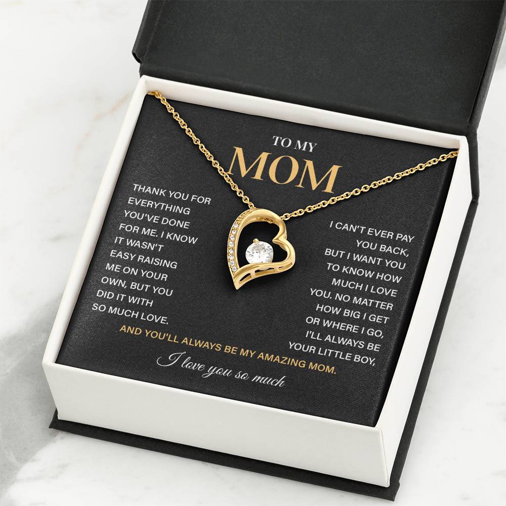 Necklace Gift For Mom From Children With Heartfelt Note