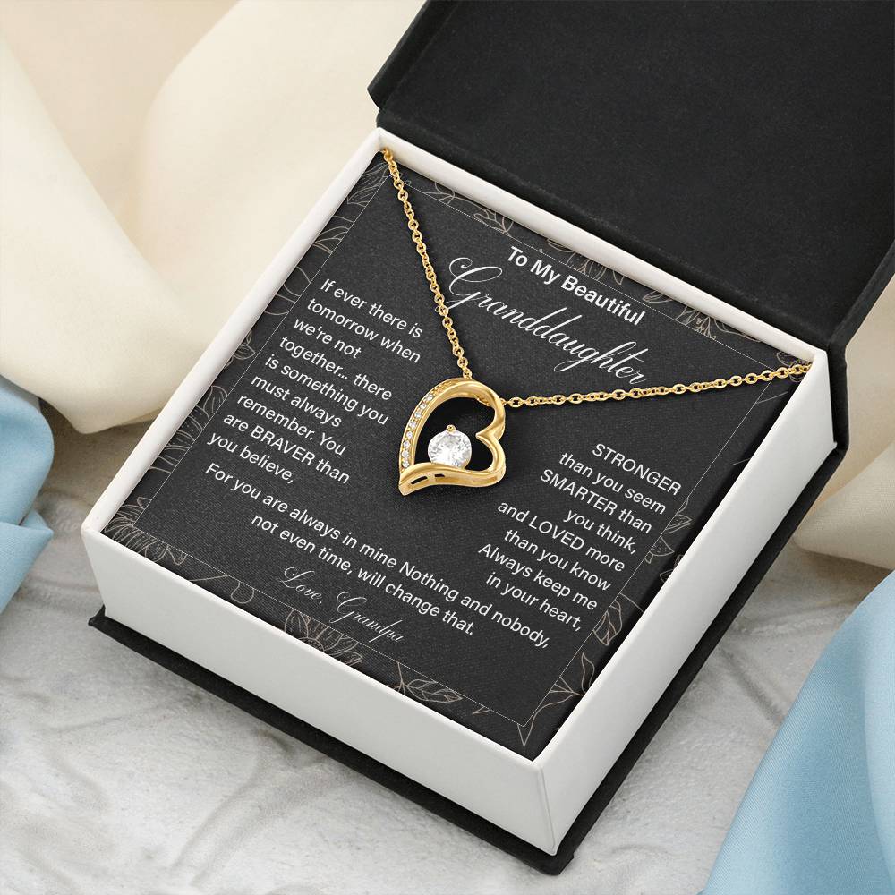 Granddaughter Necklace from Grandpa with Gift Card