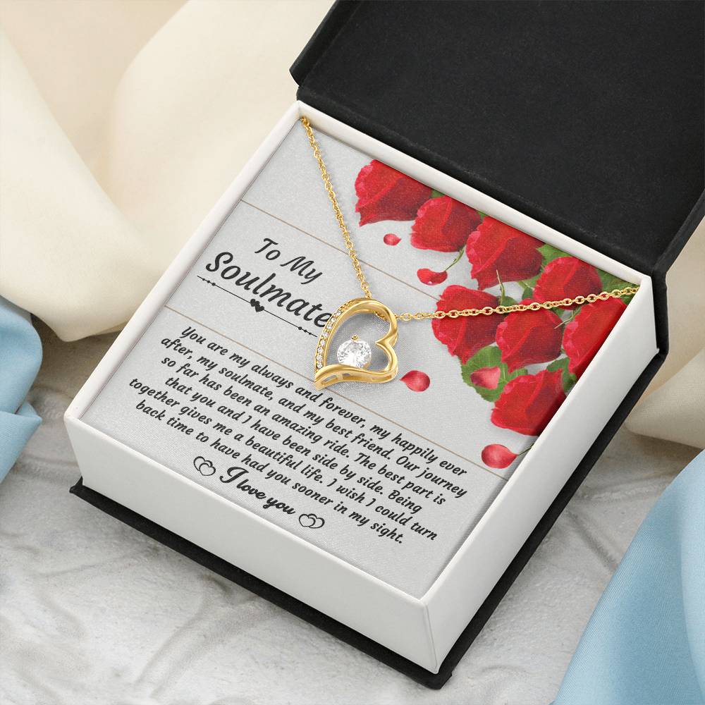 Soulmate Necklace Gift for Her with Message Card