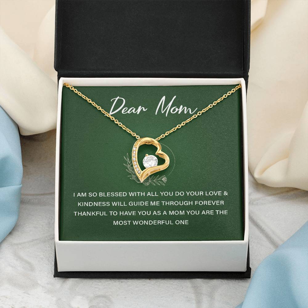 Heart Necklace Gift For Mom From Daughter With Lovely Note