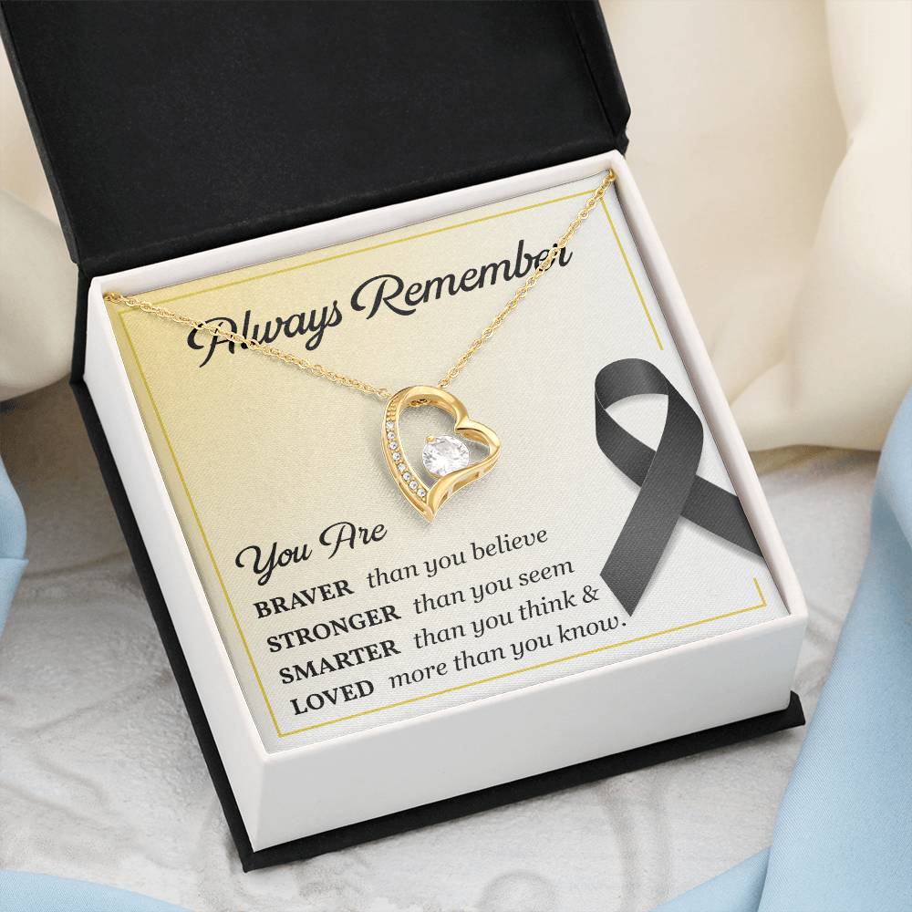 Black Ribbon Grief Support Necklace for Women