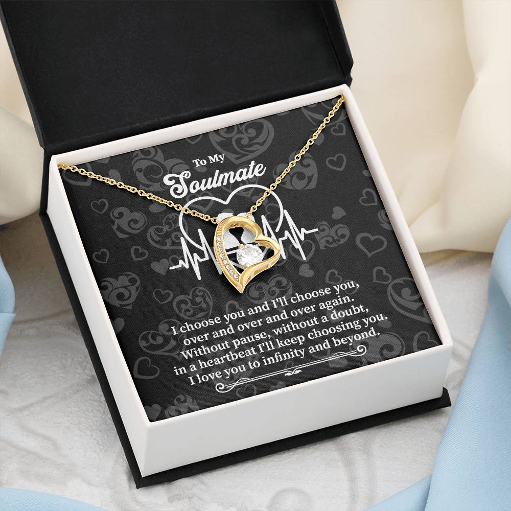 Heartbeat Soulmate Necklace Gift with Love Quote Card