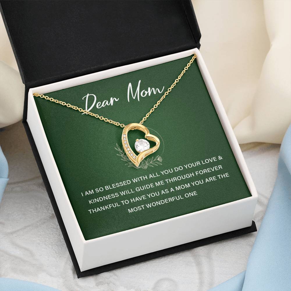 Heart Necklace Gift For Mom From Daughter With Lovely Note