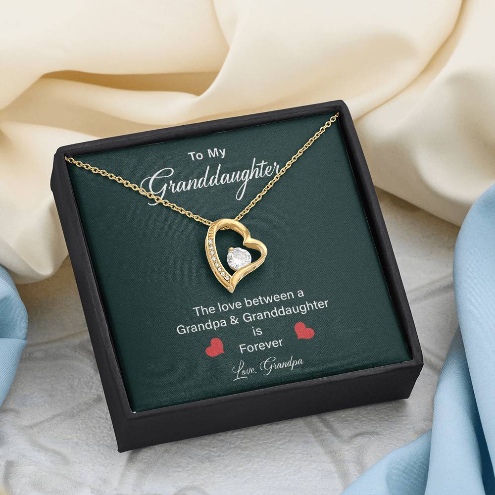 Granddaughter Heart Necklace from Grandpa – Gift Box