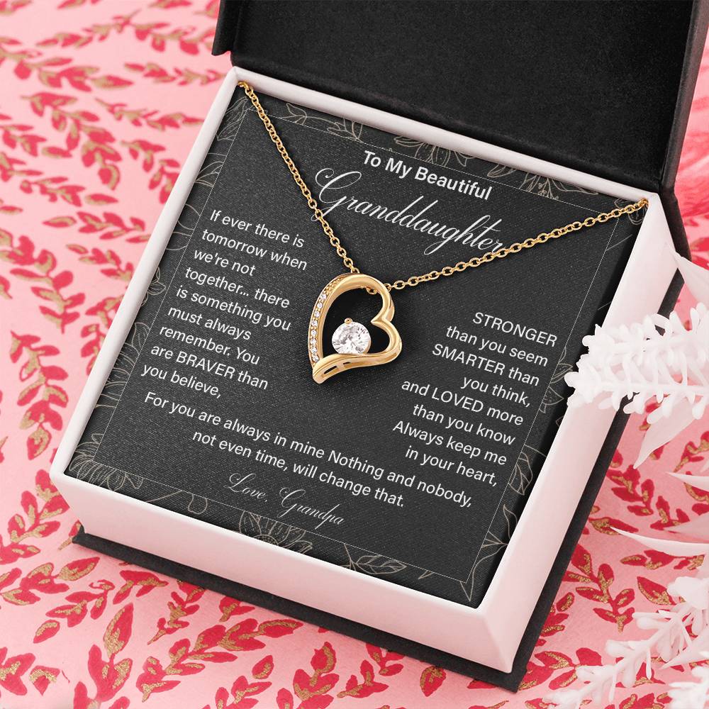Granddaughter Necklace from Grandpa with Gift Card