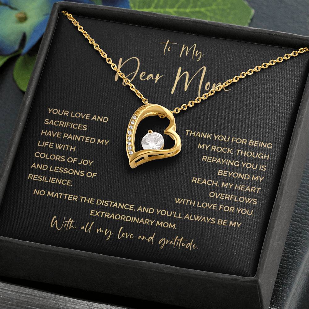 To My Mom Heart Necklace Gift – Emotional Message of Love and Gratitude