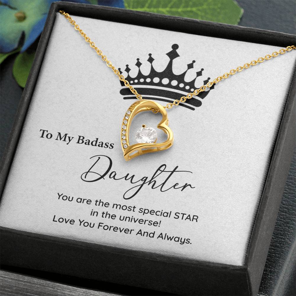 Badass Daughter Gift – Crown Message Card Jewelry