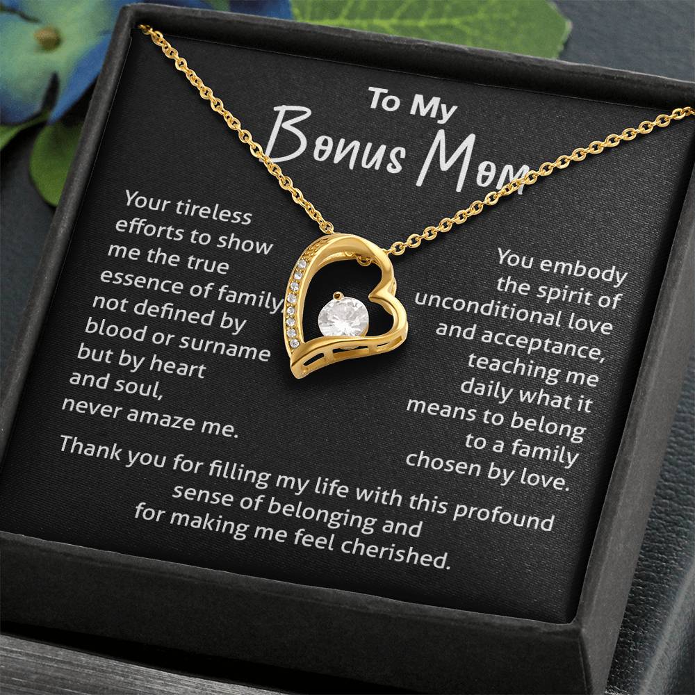 To My Bonus Mom Forever Family Necklace Gift Bonus Mom Personalized Necklace Mother Figure Necklace Gift Bonus Mom Special Occasion Gift Bonus Mom Thank You Gift Bonus Mom Love Necklace Necklace For Bonus Mom Bonus Mom Necklace Gift
