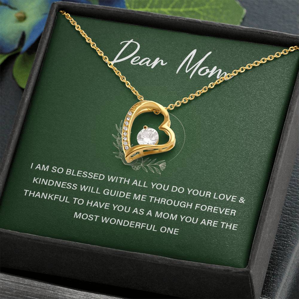 Heart Necklace Gift For Mom From Daughter With Lovely Note