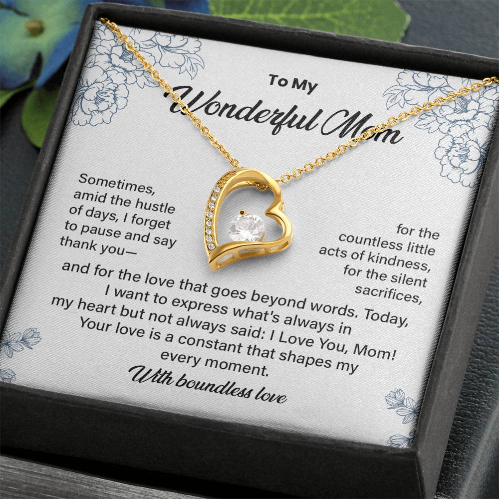 Wonderful Mom Necklace Gift from Daughter or Son
