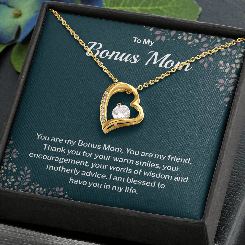Bonus Mom Necklace Gift with Message Card