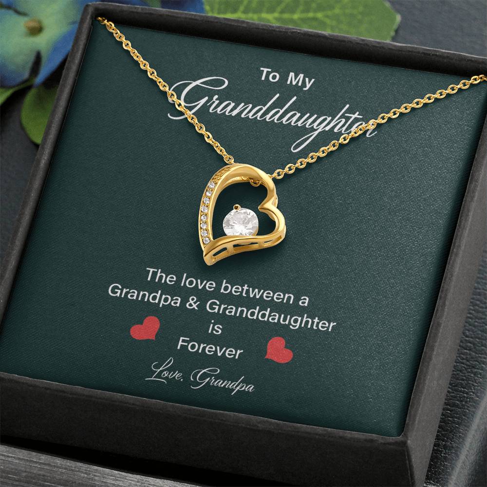 Granddaughter Heart Necklace from Grandpa – Gift Box