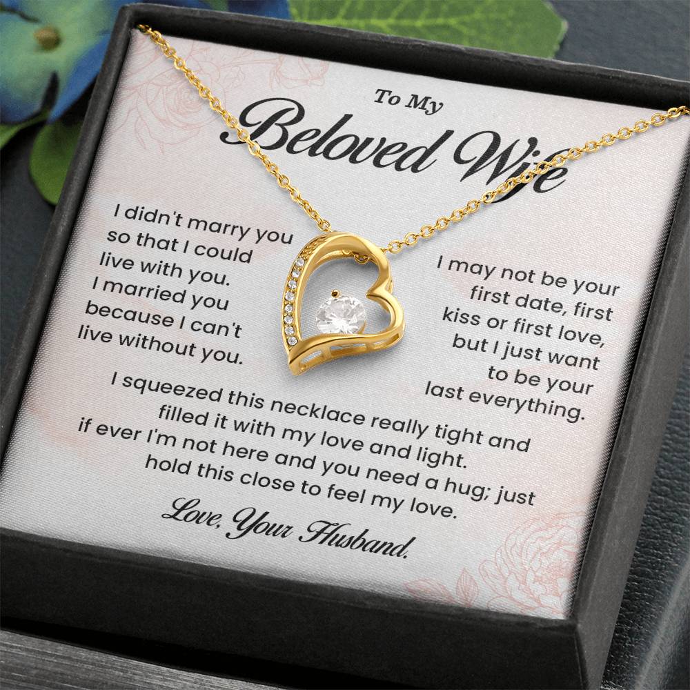 Beloved Wife Necklace Gift from Husband – Message Card