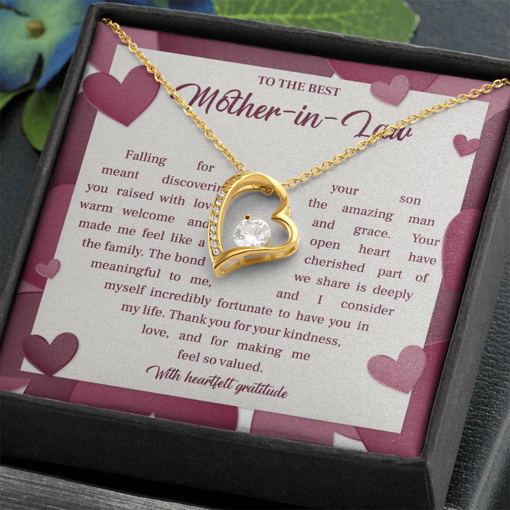 Elegant Mother-in-Law Necklace with Gift Box and Message