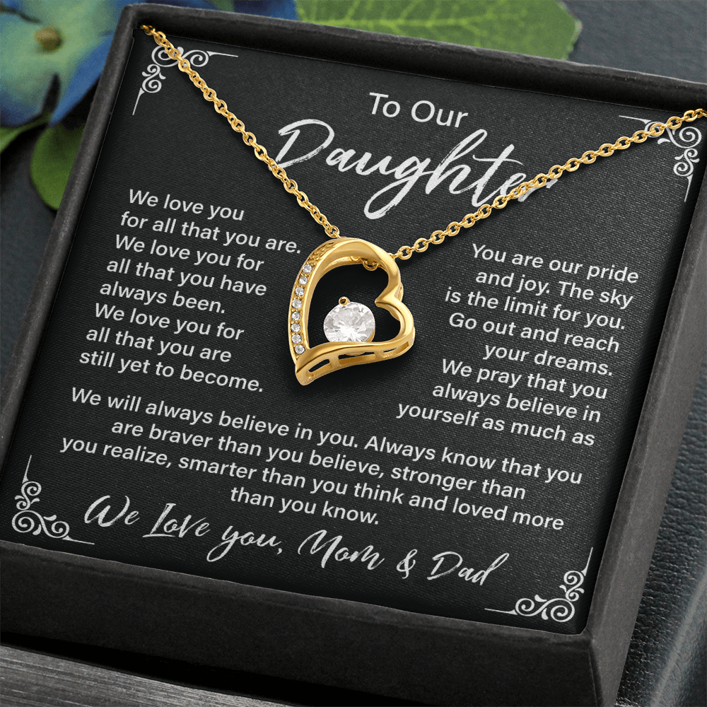 Gift for Daughter from Parents with Heart Pendant
