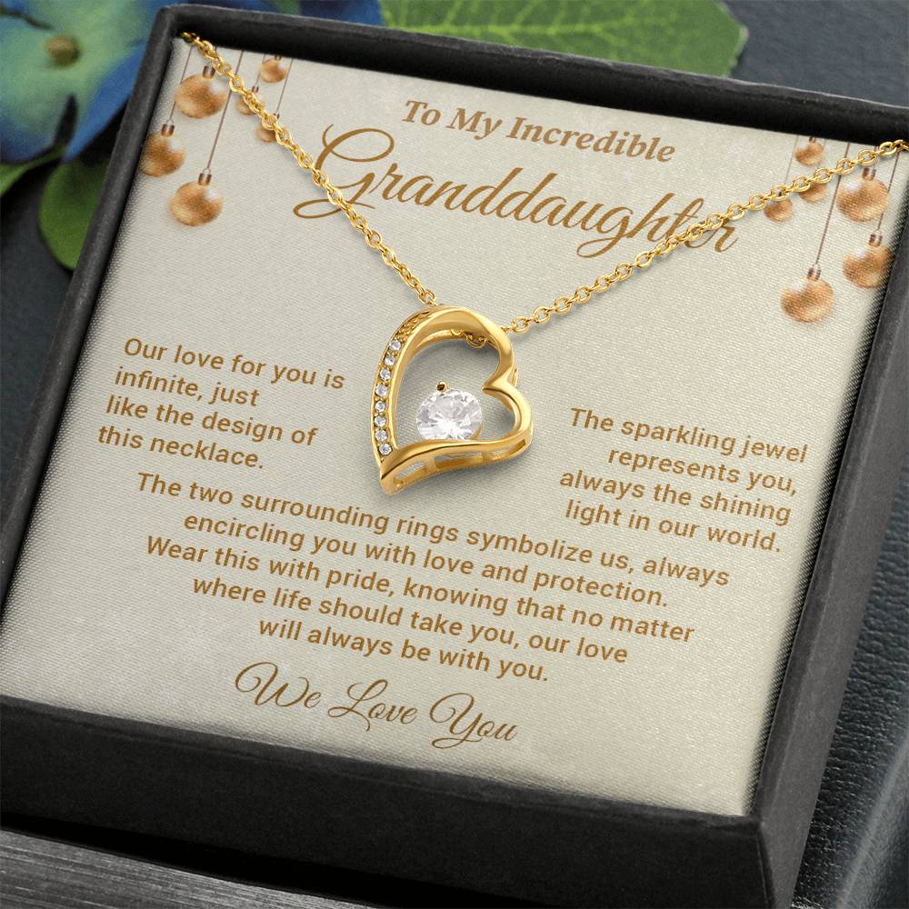 Incredible Granddaughter Necklace Gift Heart Jewelry Box