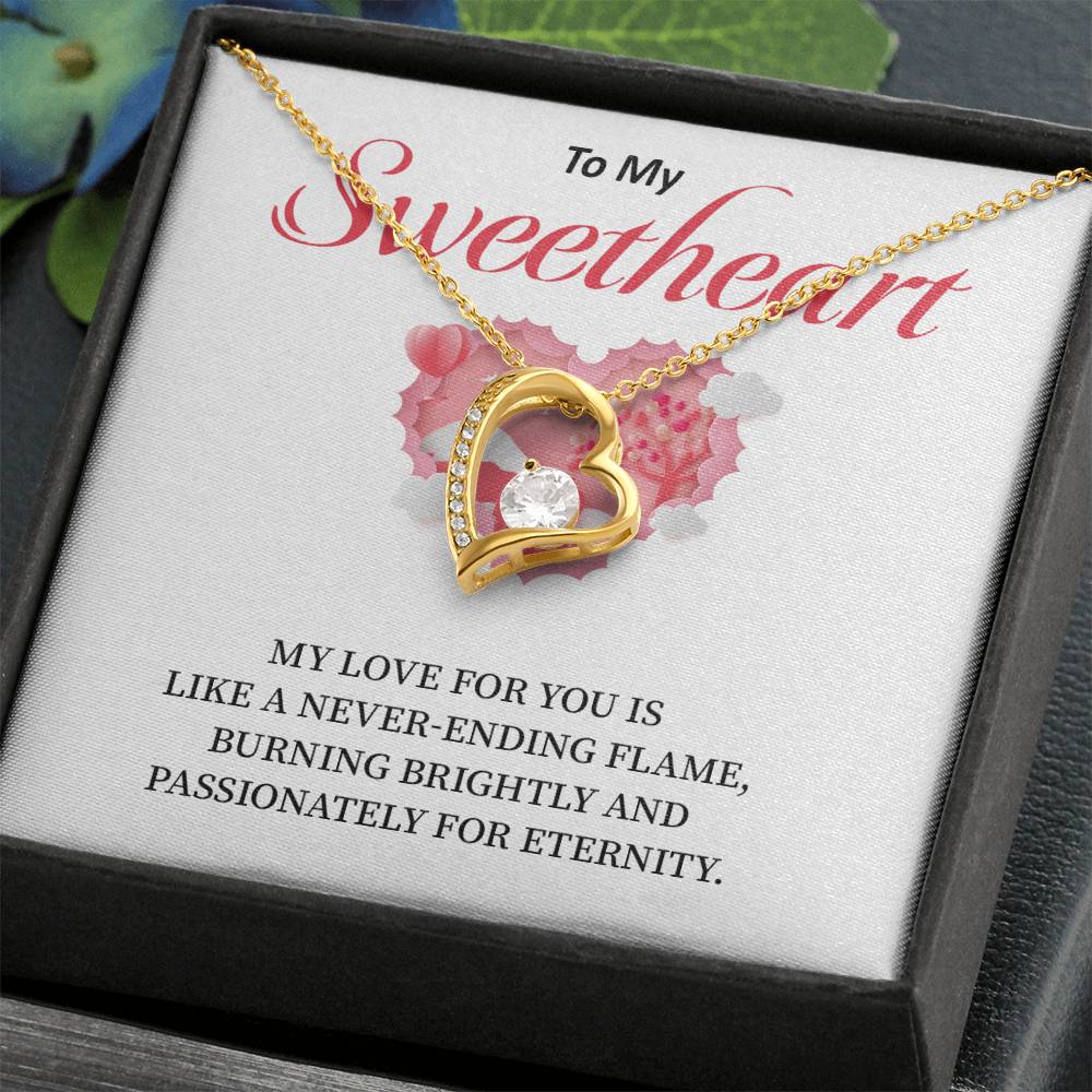 Sweetheart Necklace Gift – Eternal Flame Love Card