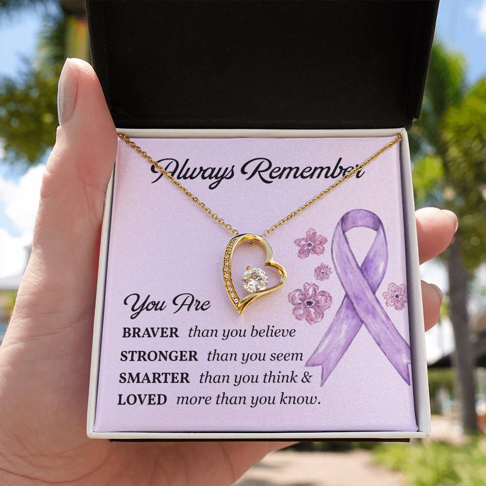 Cancer Support Gift with Purple Ribbon – Message Card