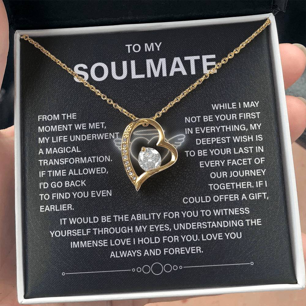 To My Soulmate Necklace – Deep Love Keepsake Gift for Wife Or Girlfriend