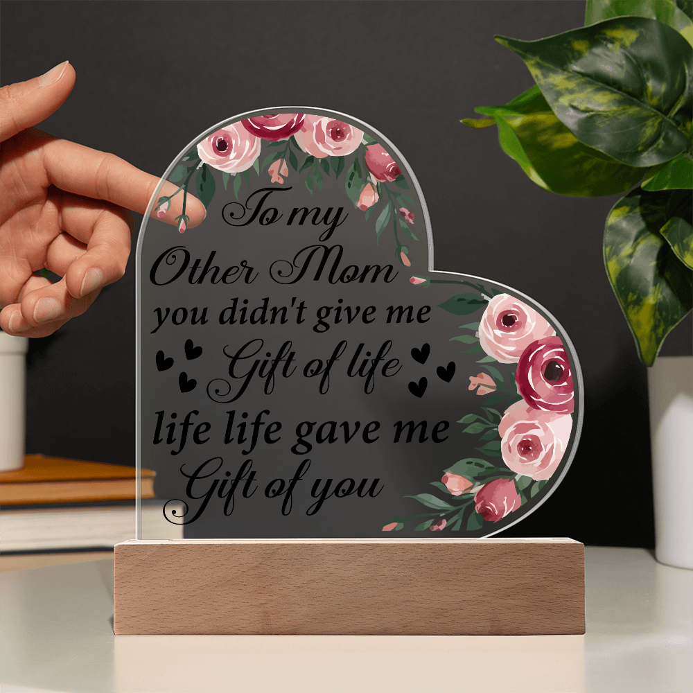 Mother’s Day Step Mom Appreciation - Heart Shape LED Light Plaque