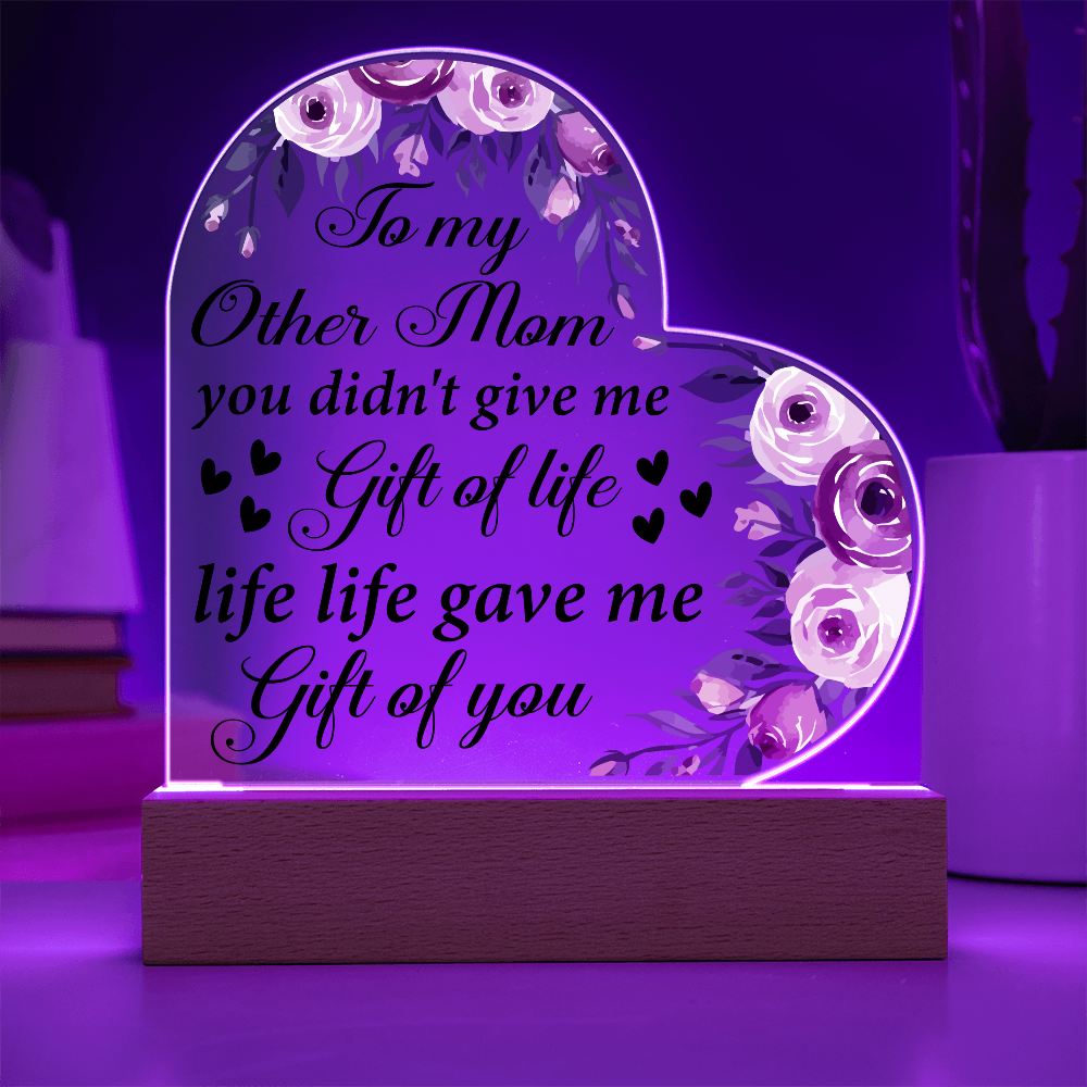 Mother’s Day Step Mom Appreciation - Heart Shape LED Light Plaque