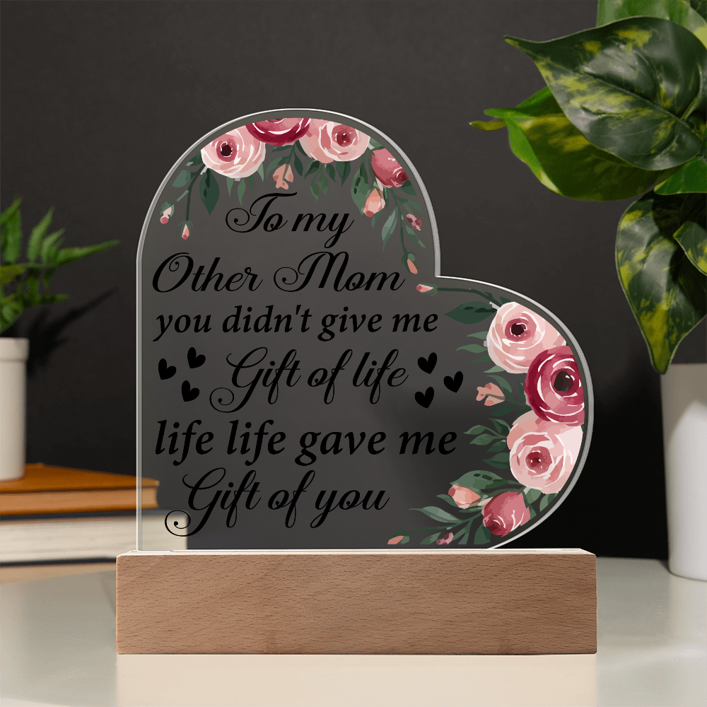Mother’s Day Step Mom Appreciation - Heart Shape LED Light Plaque