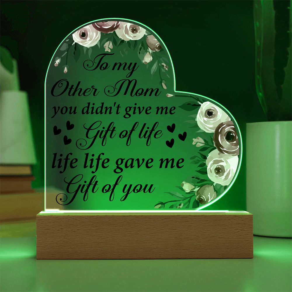 Mother’s Day Step Mom Appreciation - Heart Shape LED Light Plaque