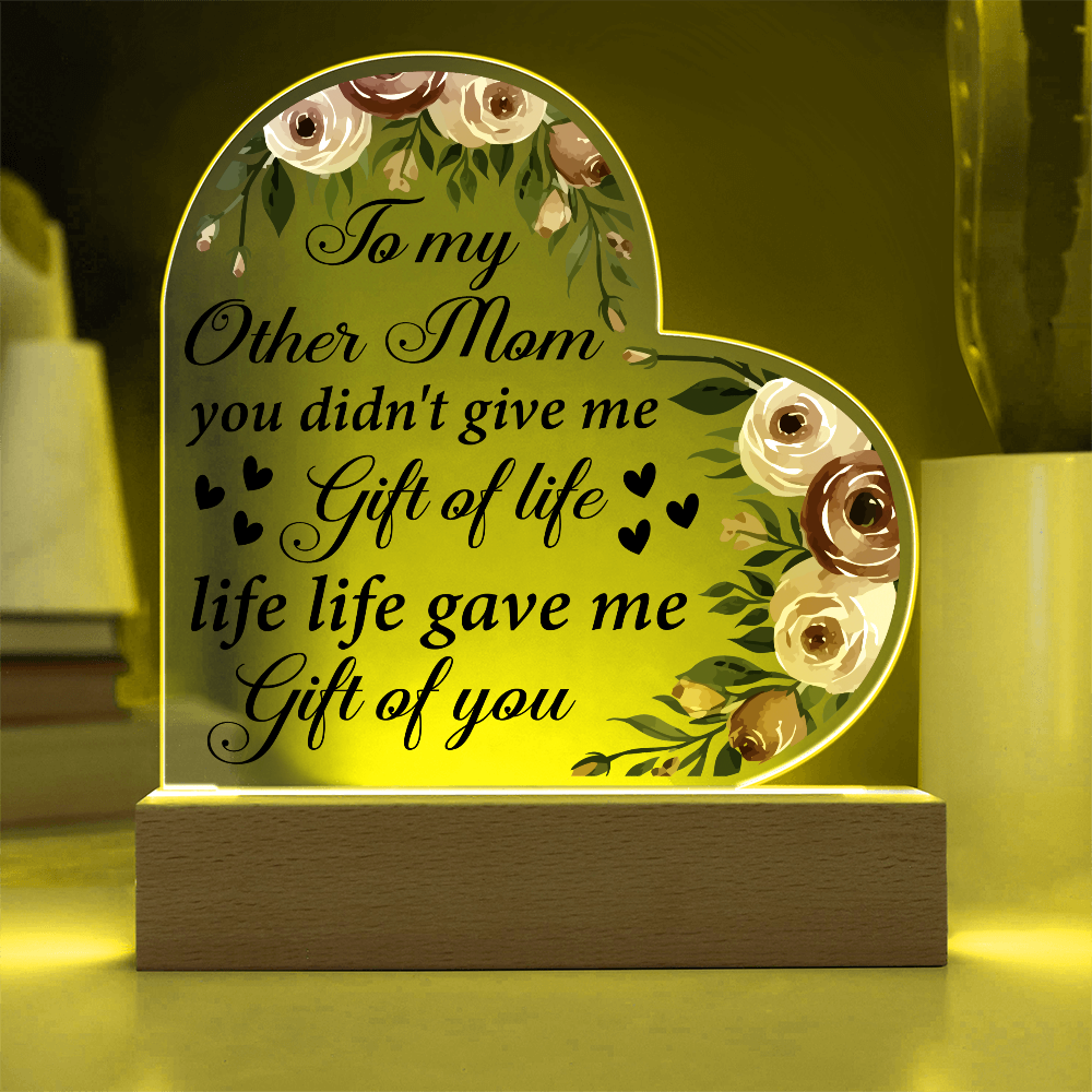 Mother’s Day Step Mom Appreciation - Heart Shape LED Light Plaque