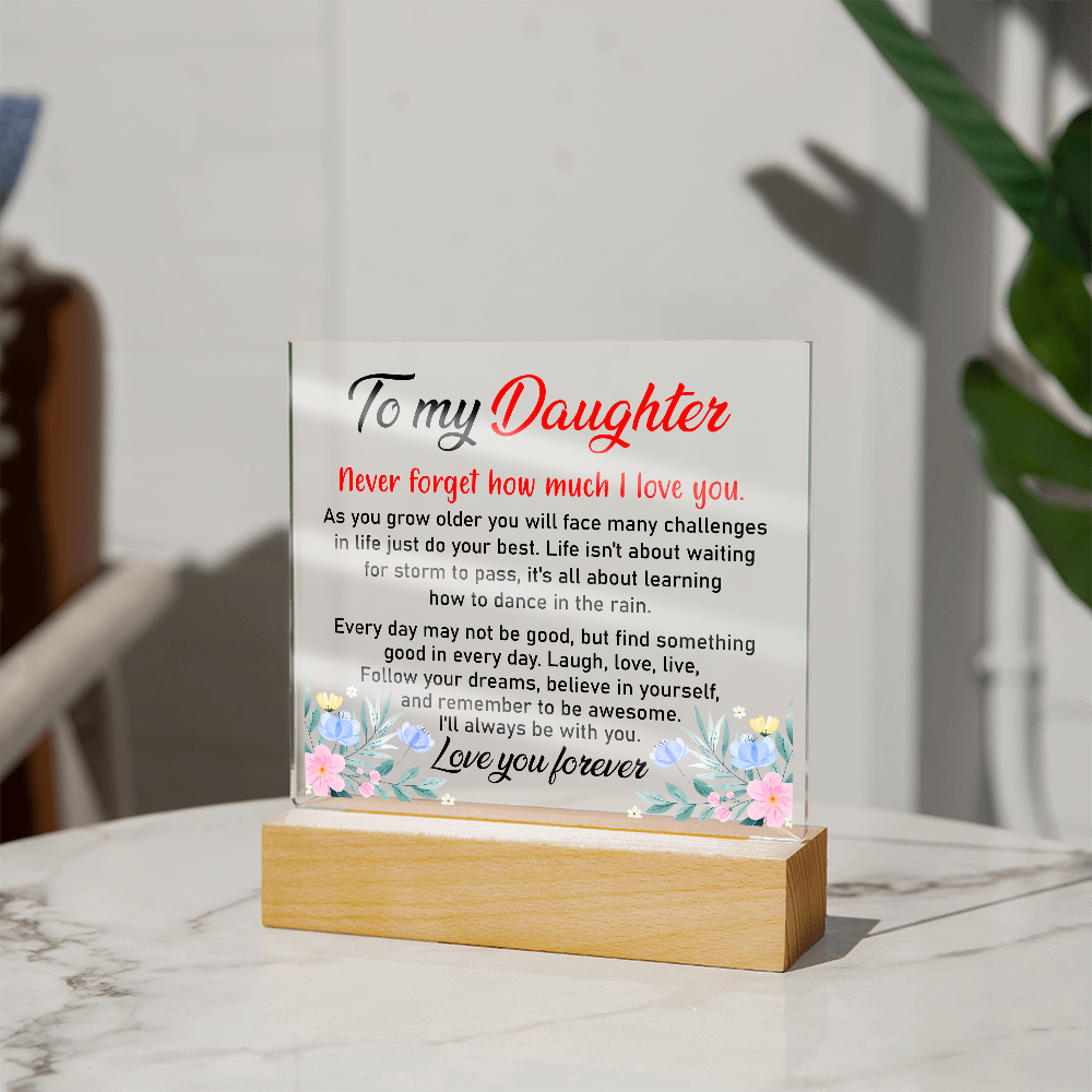To My Daughter – Inspirational LED Plaque