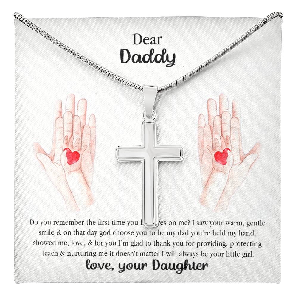 Daddy Cross Necklace Gift from Daughter – Religious Pendant with Heartfelt Message Card