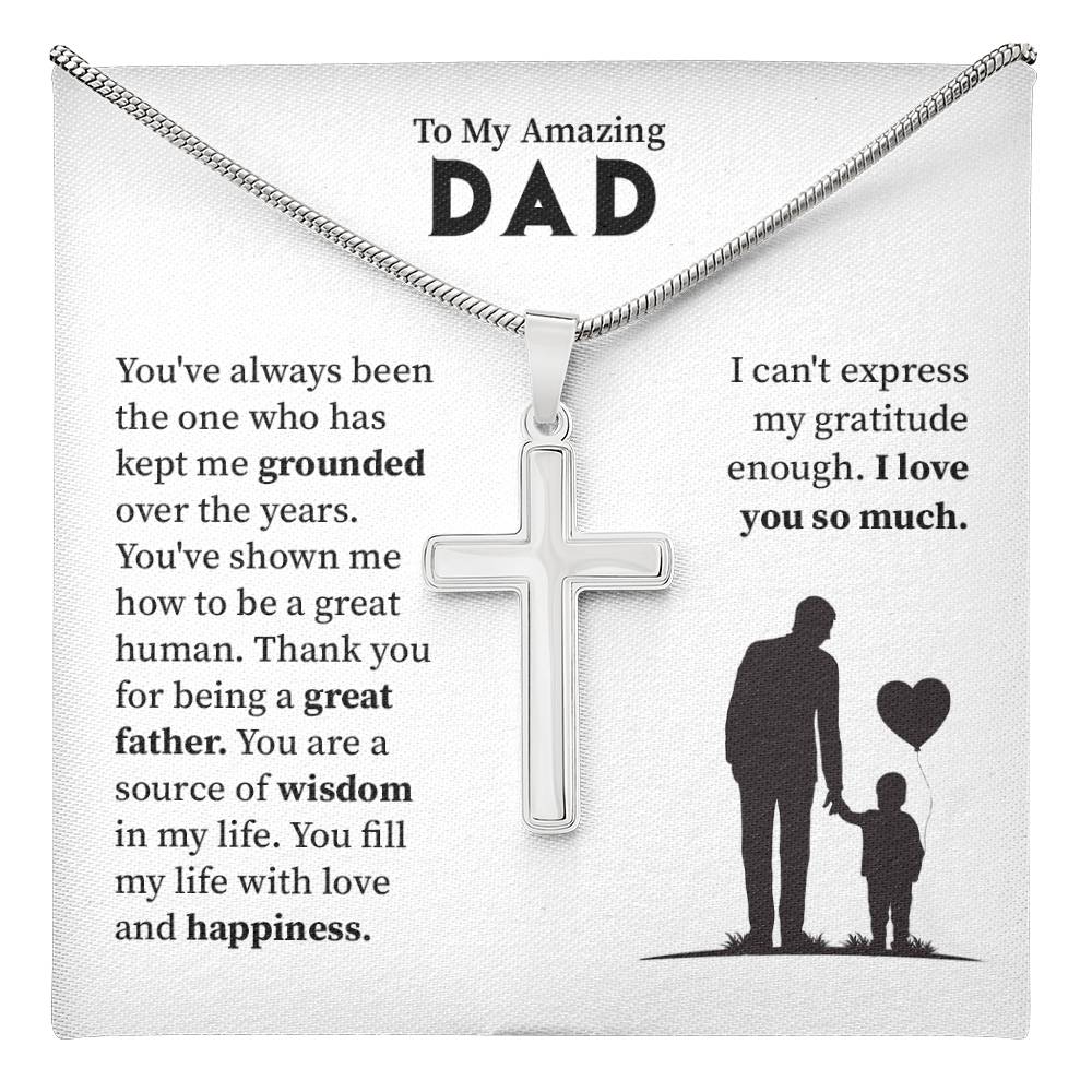 Necklace Gift for Dad From Son With Message of Gratitude