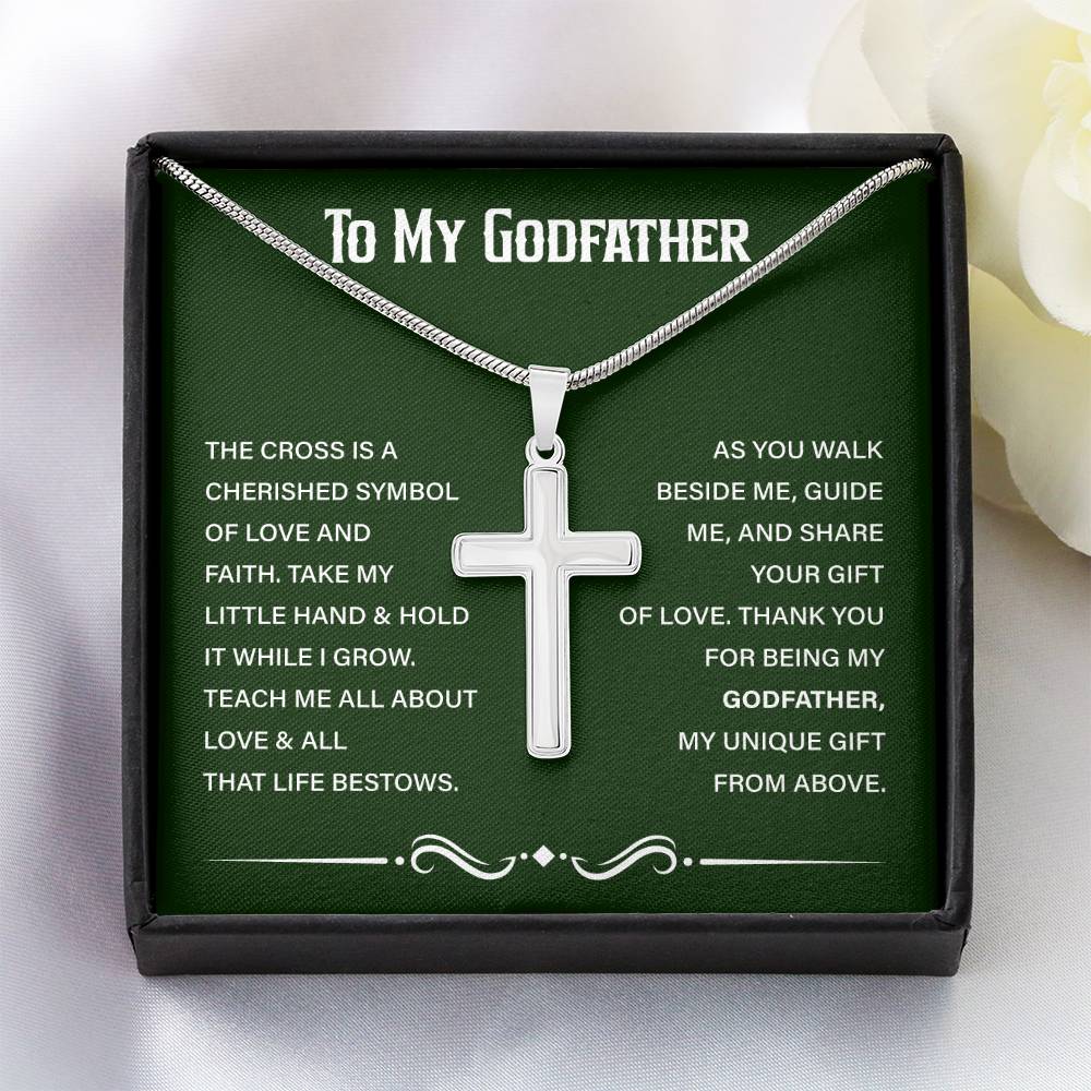 Christian Cross Necklace Gift for Godfather from Godchild