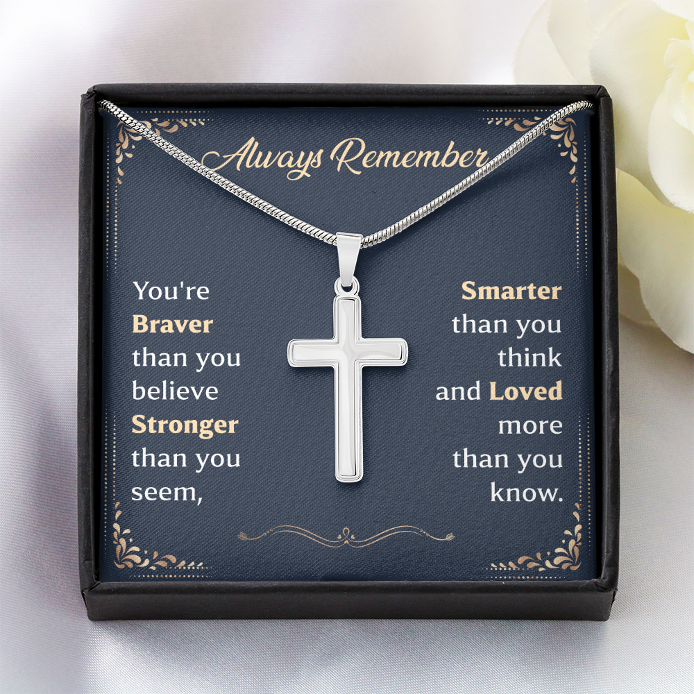 Christian Cross Necklace for Him Message Card Gift