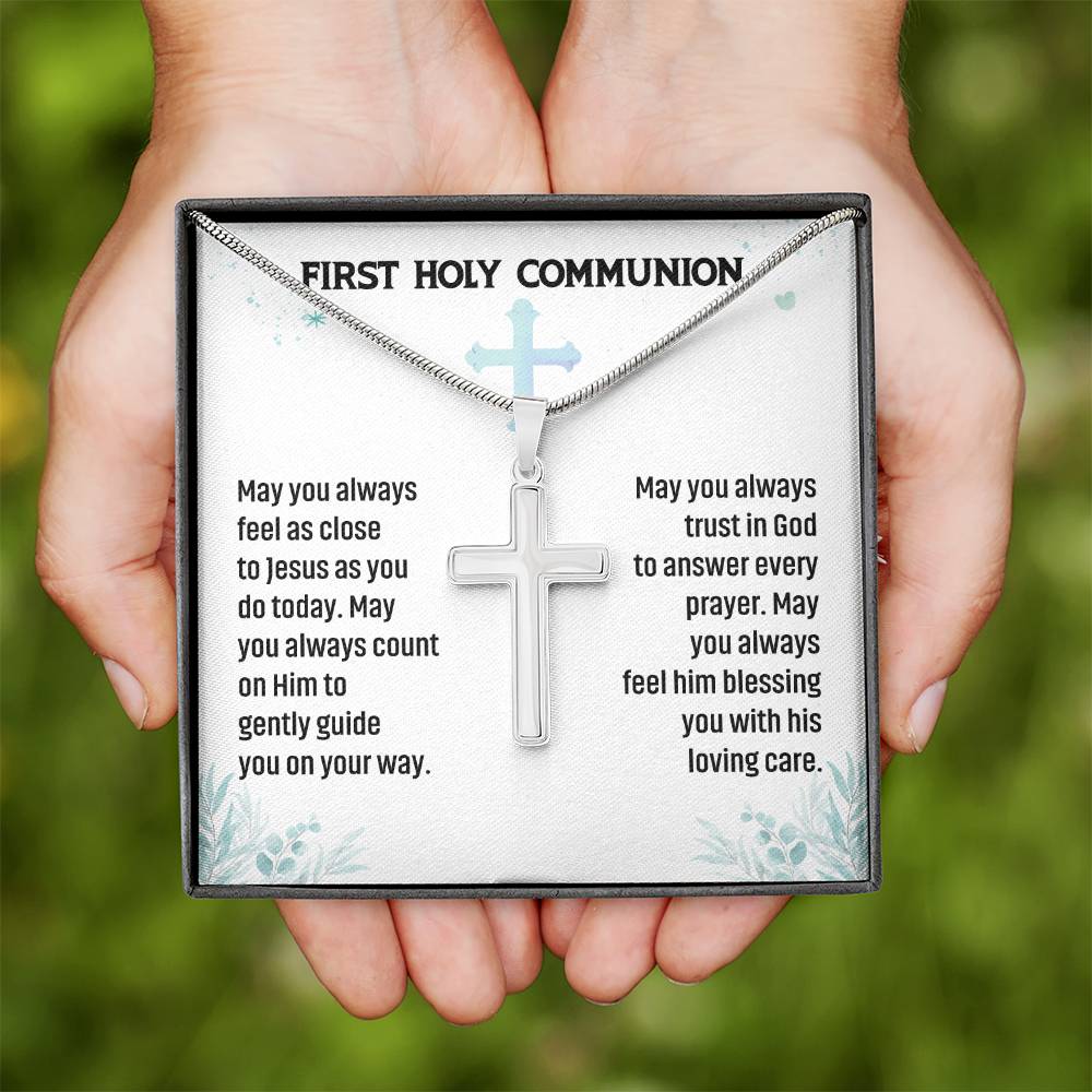 First Holy Communion Cross Necklace Gift for Boys and Girls