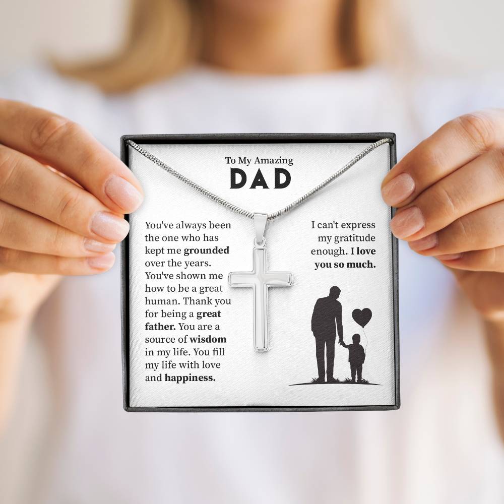 Necklace Gift for Dad From Son With Message of Gratitude