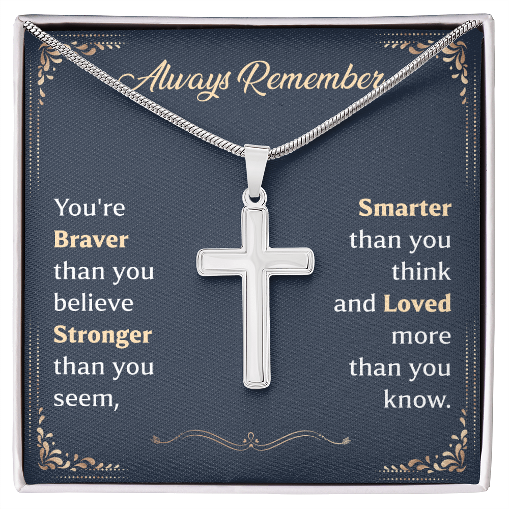 Christian Cross Necklace for Him Message Card Gift