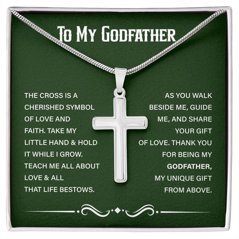 Christian Cross Necklace Gift for Godfather from Godchild