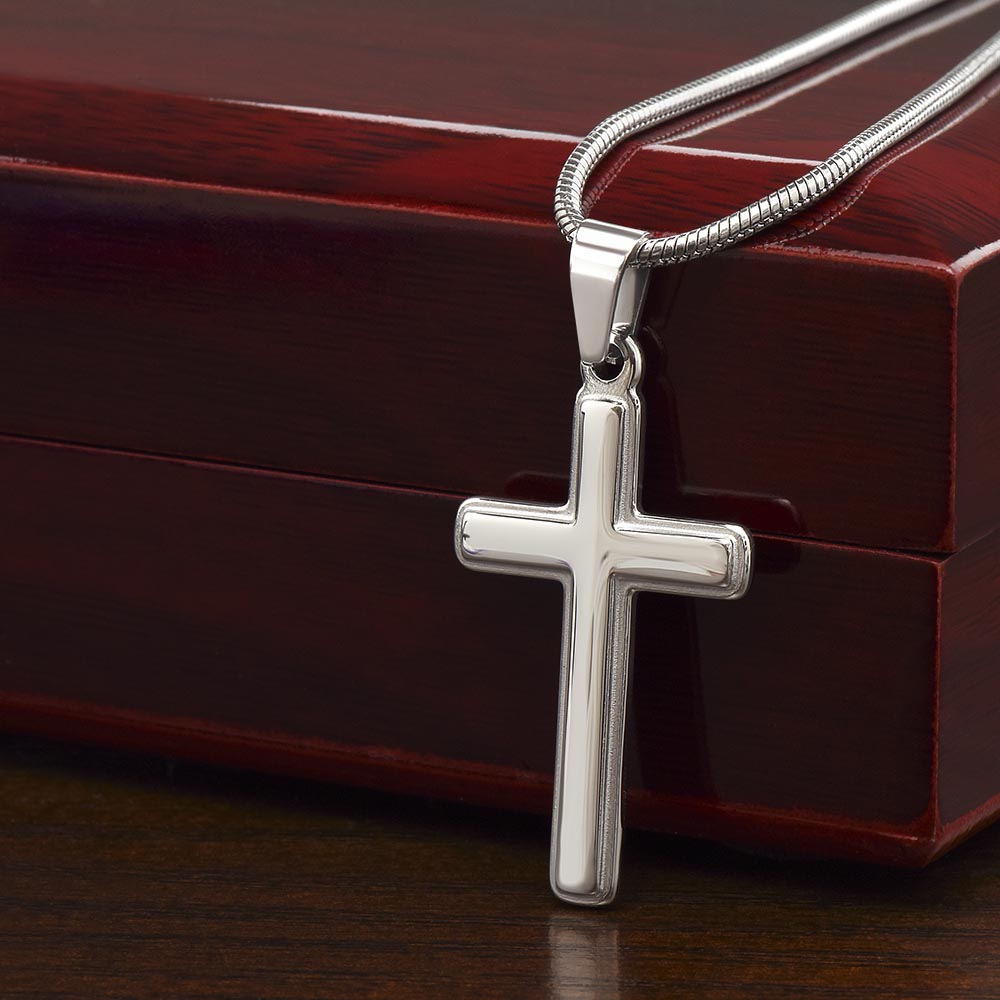 To My Son Cross Necklace Gift from Dad Gift Box