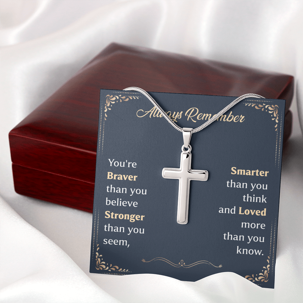 Christian Cross Necklace for Him Message Card Gift