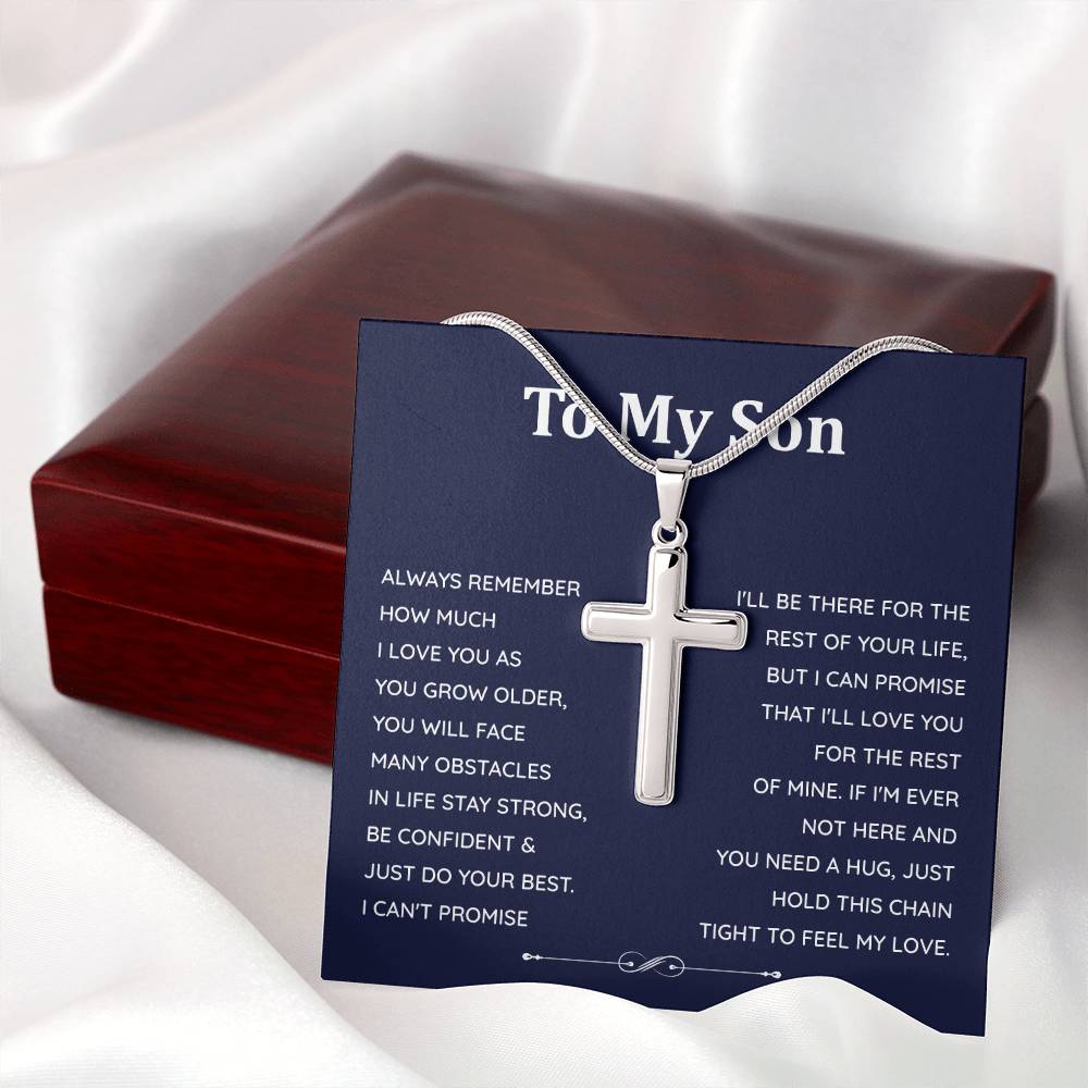 To My Son Cross Necklace – Christian Gift Box
