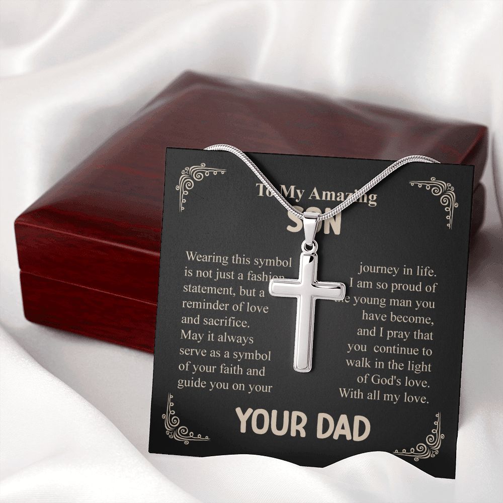 To My Amazing Son Cross Necklace From Dad - Wearing This Symbol is Not Just a Fashion, Birthday Christmas Present
