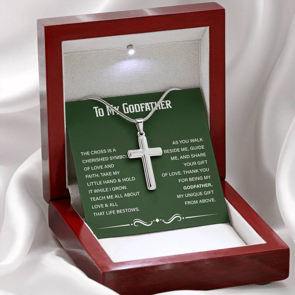 Christian Cross Necklace Gift for Godfather from Godchild