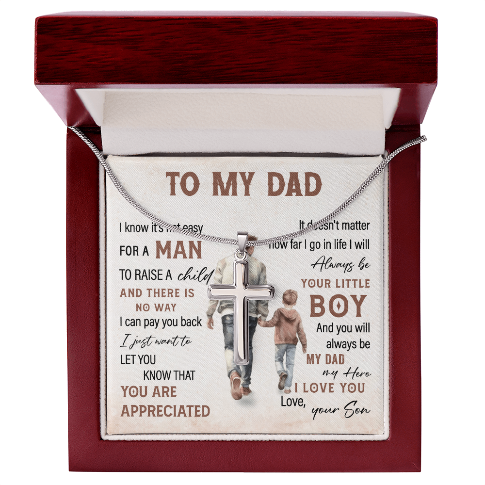You Are Appreciated Dad Cross Necklace Gift From Son