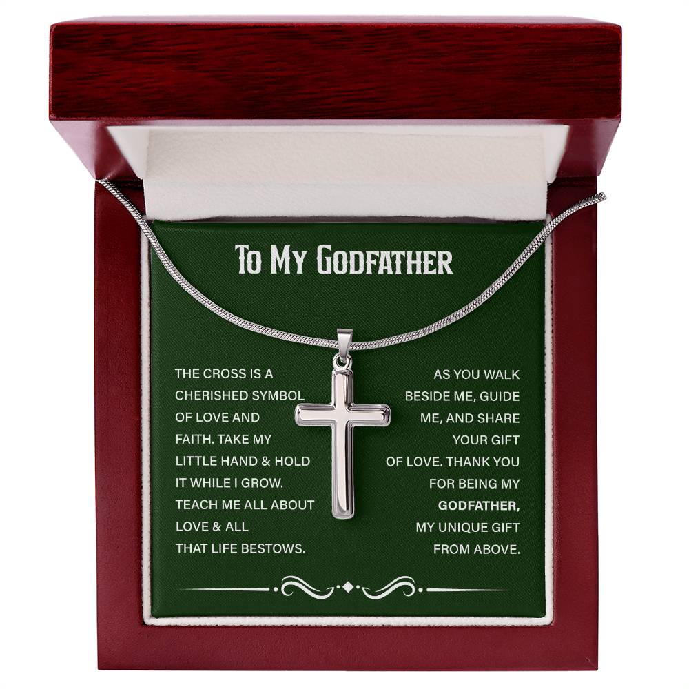 Christian Cross Necklace Gift for Godfather from Godchild